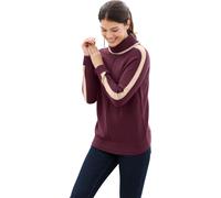 Rollkragenpullover burgund-beige 46 Polyacryl