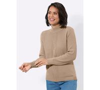 Rollkragenpullover CASUAL LOOKS "Rollkragen-Pullover", Damen, Gr. 38, beige, 50% Baumwolle, 50% Polyacryl, unifarben, Pullover Rollkragenpullover (50346469-38) beige