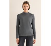 Rollkragenpullover CECIL, Damen, Gr. L (42), grau (flint grau melange), Web, 37% Baumwolle, 34% Polyacryl, 26% Polyester, 3% Elasthan, unifarben, comfort fit normal, Rundhals, normaler Saum, Pullover