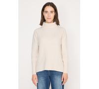 Rollkragenpullover CECIL, Damen, Gr. S (38), beige (light greige), Web, 44% Nylon, 28% Polyacryl, 24% Baumwolle, 4% Elasthan, Strukturmuster, normal normal, hoch geschlossener Ausschnitt, Rippbündchen