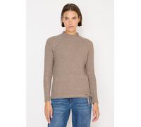 Rollkragenpullover CECIL, Damen, Gr. XL (44), beige (toffee cream melange), Web, 37% Baumwolle, 34% Polyacryl, 26% Polyester, 3% Elasthan, unifarben, comfort fit normal, Rundhals, normaler Saum, Pullo