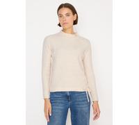 Rollkragenpullover CECIL, Damen, Gr. XXL (46), beige (oat milk beige melange), Web, 37% Baumwolle, 34% Polyacryl, 26% Polyester, 3% Elasthan, unifarben, comfort fit normal, Rundhals, normaler Saum, Pu