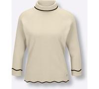 Rollkragenpullover champagner-schwarz 46
