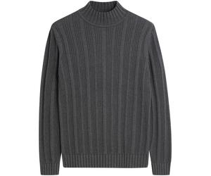 Rollkragenpullover CINQUE "CIMENSOR", Herren, Gr. M, grau (anthrazit), Strick, Obermaterial: 100% Baumwolle, unifarben, slim fit, Strickbündchen, Pullover Rollkragenpullover, mit Strickbündchen (55391