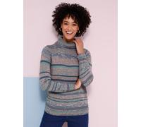Rollkragenpullover CLASSIC BASICS "Rollkragen-Pullover", Damen, Gr. 42, rosenholz, jade, gemustert, 100% Polyacryl, gemustert, mehrfarbig, meliert, Pullover Rollkragenpullover (25605812-42) rosenholz,