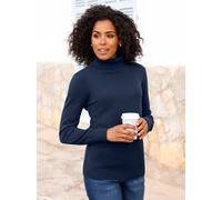 Rollkragenpullover CLASSIC BASICS "Rollkragen-Pullover", Damen, Gr. 46, blau (dunkelblau), 100% Baumwolle, unifarben, Pullover Rollkragenpullover (68852637-46) dunkelblau