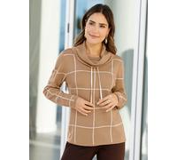 Rollkragenpullover CLASSIC BASICS "Rollkragen-Pullover", Damen, Gr. 46, camel, ecru, gemustert, 100% Polyacryl, gemustert, kariert, mehrfarbig, Pullover Rollkragenpullover (44937740-46) camel, ecru, g
