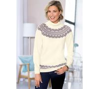Rollkragenpullover CLASSIC BASICS "Rollkragen-Pullover", Damen, Gr. 48, ecru, jade, gemustert, 100% Polyacryl, gemustert, mehrfarbig, Pullover Rollkragenpullover (34342532-48) ecru, jade, gemustert
