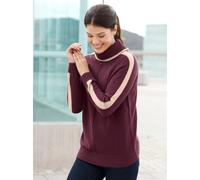 Rollkragenpullover CLASSIC BASICS "Rollkragen-Pullover", Damen, Gr. 48, rot (burgund, beige), 100% Polyacryl, gemustert, mehrfarbig, Pullover Rollkragenpullover (95616264-48) burgund, beige