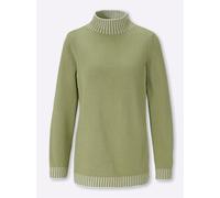 Rollkragenpullover CLASSIC BASICS "Rollkragen-Pullover", Damen, Gr. 48, schilf, 100% Polyacryl, gemustert, Pullover Rollkragenpullover (23724327-48) schilf