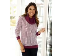 Rollkragenpullover CLASSIC BASICS "Rollkragen-Pullover", Damen, Gr. 54, lila (bordeaux, ecru, gemustert), 100% Polyacryl, gemustert, Pullover Rollkragenpullover (30934759-54) bordeaux, ecru, gemustert