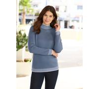 Rollkragenpullover CLASSIC BASICS "Rollkragen-Pullover", Damen, Gr. 56, rauchblau, 100% Polyacryl, gemustert, Pullover Rollkragenpullover (19518267-56) rauchblau