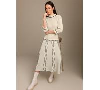Rollkragenpullover CREATION L PREMIUM "Lyocell-Polyamid-Pullover", Damen, Gr. 36, beige (champagner, schwarz), 70% Lyocell, 30% Polyamid, gemustert, unifarben, Pullover Rollkragenpullover (27177905-36