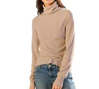 Rollkragenpullover Damen Baumwolle Thermo Langarmshirt Einfarbig Strickpullover Herbst Winter Merinowolle Pullover Slim Fit Warm Unterhemd Bequem Atmungsaktiv Unterbekleidung Rollkragen Strickpulli