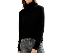 Rollkragenpullover Damen Baumwolle Thermo Langarmshirt Einfarbig Strickpullover Herbst Winter Merinowolle Pullover Slim Fit Warm Unterhemd Bequem Atmungsaktiv Unterbekleidung Rollkragen Strickpulli