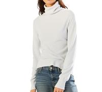 Rollkragenpullover Damen Baumwolle Thermo Langarmshirt Einfarbig Strickpullover Herbst Winter Merinowolle Pullover Slim Fit Warm Unterhemd Bequem Atmungsaktiv Unterbekleidung Rollkragen Strickpulli