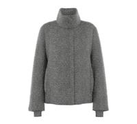 Comma Jacke Damen langfloriges Cape mit verdeckter Knopfleiste hellgrau Größe 44
