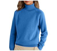 Rollkragenpullover Damen Elegant Langarm Pulli Basic Casual Rollkragenshirt Einfarbig Turtleneck Strickpullover Gestrickt Stretch Strickpullover Für Winter Baumwoll Pullover Tops
