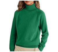 Rollkragenpullover Damen Elegant Langarm Pulli Basic Casual Rollkragenshirt Einfarbig Turtleneck Strickpullover Gestrickt Stretch Strickpullover Für Winter Baumwoll Pullover Tops