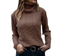 Rollkragenpullover Damen Lang, Pullover Damen Elegant Rollkragenshirt Cable Knit Elegant Langarm Tops Pullover Winter Dünn Strickpullover Cashmere Pullover Damen Pullover Damen Elegant