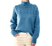 Rollkragenpullover Damen Lang, Pullover Rollkragen Damen Rollkragenshirt Cable Knit Elegant Langarm Tops Damen Langarm Rollkragenpullover Pullover Lang Rolli Pullover Slim Fit Basic Top T-Shirt