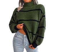 Rollkragenpullover Damen Lang, Rollkragen Einsatz Damen Grobstrick Weich Damenpullover Langarm Lose Strickpullover Schwarzer Rollkragenpullover Damen Mohair Pullover Pullover Damen Elegant