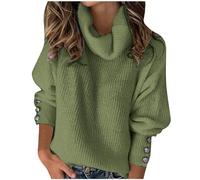Rollkragenpullover Damen Lang, Turtleneck Pullover Damen Grobstrick Weich Damenpullover Langarm Lose Strickpullover Leichter Rollkragenpullover Mit Zopfmuster Pullover Damen Winter Rollkragenshirt