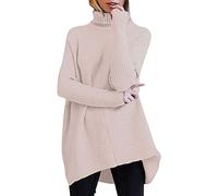 Rollkragenpullover Damen, Pullover Damen Elegant Grobstrick Weich Damenpullover Langarm Lose Strickpullover Turtleneck Gestrickt Rolli Pullover Slim Fit Basic Top T-Shirt Rollkragenshirt