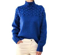 Rollkragenpullover Damen, Pullover Damen Elegant Langarm Strickpullover Lässiges Stricken Pulli Grobstrickpullover Basic Baumwoll Rolli Cashmere Pullover Damen Winter Sweatshirt Oberteile