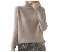 Rollkragenpullover Damen, Pullover Damen Winter Rollkragenshirt Cable Knit Elegant Langarm Tops Flauschiger Elegant Strickpullover Damen Lang Sweater Für Herbst Und Winter