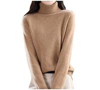 Rollkragenpullover Damen, Pullover Rollkragen Damen Langarm Strickpullover Lässiges Stricken Pulli Grobstrickpullover Flauschiger Elegant Obertiele Herbst Winter Mohair Pullover