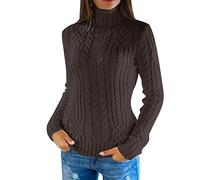 Rollkragenpullover Damen, Rollkragen Strickpullover Langarm Strickpullover Lässiges Stricken Pulli Grobstrickpullover Flauschiger Elegant Langer Pullover Cashmere Pullover Damen