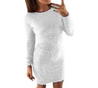Rollkragenpullover Damen, Schwarzes Kleid, Winterkleider Damen Longpullover Minikleid Freizeit Langarm Pulloverkleid Strickkleid Wollkleid Herbst Pullover Kleid Winter Winterkleidung Elegante Kleider