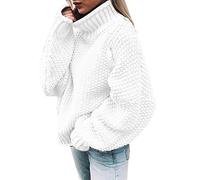 Rollkragenpullover Damen Strickpulli Sweater Outwear Langer Damenpullover Elastisch Gerippt Strickpulli Damen-Rollkragenpullover Damen Elegant Pullover Dicke Langarm-Oberteile