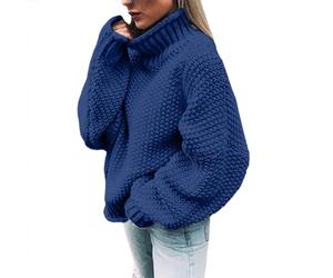 Rollkragenpullover Damen, Strickpullover Damen Grobmaschig Oversized Strickpullover Langarm Basic Baumwoll Rolli Sweater Damen Weihnachtspullover Damen Kaschmir Damen Norweger Rollkragenpullover