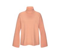 Rollkragenpullover ELBSAND, Damen, Gr. 36/38, orange (aprikose), Strick, Obermaterial: 50% Viskose, 28% Polyester, 22% Nylon, meliert, unifarben, hüftlang, Rippstrickbündchen, Pullover Rollkragenpullo