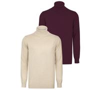 Rollkragenpullover FELIX HARDY "Rollkragenpullover 2er-Pack", Herren, Gr. XXL, beige (beige, bordeaux), 100% Baumwolle, hoch geschlossener Ausschnitt, Pullover Rollkragenpullover (33004511-XXL) beige,