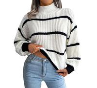 Rollkragenpullover Für Damen, Pullover Damen Elegant Gerippter Feinstrick Warm Strickpullover Elegant Sweatshirt Strickpulli Langarm Pullover Schwarz Damen Rollkragenshirt Longpullover Für Damen
