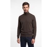 Rollkragenpullover FYNCH-HATTON, Herren, Gr. 3XL, braun (schwarz chocolate), Strick, Obermaterial: 100% Baumwolle, bestickt, regular fit hüftbedeckend, Rundhals, Pullover Rollkragenpullover, mit Logos