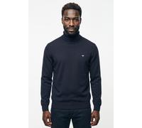 Rollkragenpullover FYNCH-HATTON, Herren, Gr. S, blau (navy), Strick, Obermaterial: 100% Baumwolle, bestickt, regular fit hüftbedeckend, Rundhals, Pullover Rollkragenpullover, mit Logostickerei (172465