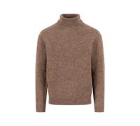 Rollkragenpullover FYNCH-HATTON, Herren, Gr. S, schwarz choco, Strick, Obermaterial: 65% Wolle, 30% Nylon, 5% Alpaka, meliert, normal hüftbedeckend, Rundhals, Bündchen, Pullover Rollkragenpullover, im