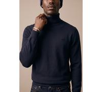 Rollkragenpullover FYNCH-HATTON, Herren, Gr. XXL, blau (navy), Strick, Obermaterial: 100% Baumwolle, bestickt, regular fit hüftbedeckend, Rundhals, Pullover Rollkragenpullover, mit Logostickerei (1724