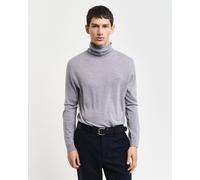 Rollkragenpullover GANT "EXTRAFINE MERINO WOOL TURTLENECK", Herren, Gr. L, grau (grau melange), Strick, Obermaterial: 100% Wolle, regular fit, Rippbündchen, Pullover Rollkragenpullover (60810059-L)