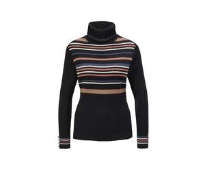 Rollkragenpullover GOLDNER "Kurzgröße Figurschmeichelnder Rollkragenpullover", Damen, Gr. 24, bunt (bunt, geringelt), Obermaterial: 49% Polyacryl PAN. 27% Viskose CV. 22% Baumwolle CO. 2% metallisiert