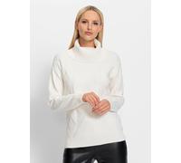 Rollkragenpullover HEINE "Pullover", Damen, Gr. 38, beige (ecru), 42% Viskose, 30% Lyocell, 28% Polyester, unifarben, Pullover Rollkragenpullover (79265147-38) ecru