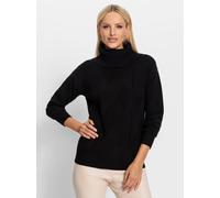 Rollkragenpullover HEINE "Pullover", Damen, Gr. 38, schwarz, 42% Viskose, 30% Lyocell, 28% Polyester, unifarben, Pullover Rollkragenpullover (43508646-38) schwarz