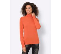Rollkragenpullover HEINE "Rollkragen-Pullover", Damen, Gr. 40, orange, 100% Baumwolle, unifarben, Pullover Rollkragenpullover (28475403-40) orange