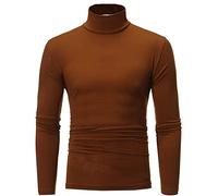 Rollkragenpullover Herren Langarm - Regular Fit Longsleeve Rollkragenshirt, Elastischer Pullover aus Baumwolle, Einfarbiges Sweatshirt zum Unterziehen