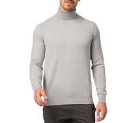 Rollkragenpullover INDICODE "INBurns", Herren, Gr. L, grau (lt grau mel), Strick, Obermaterial: 80% Baumwolle, 20% Polyester, meliert, unifarben, regular fit normal, Rundhals, Bündchen, Pullover Rollk