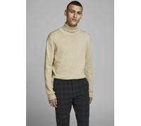 Rollkragenpullover JACK & JONES "Emil Knit Roll", Herren, Gr. S, beige, Obermaterial: 60% Baumwolle, 20% Nylon, 20% Viskose, schmal hüftbedeckend, Rundhals, Pullover Rollkragenpullover (51609305-S) be